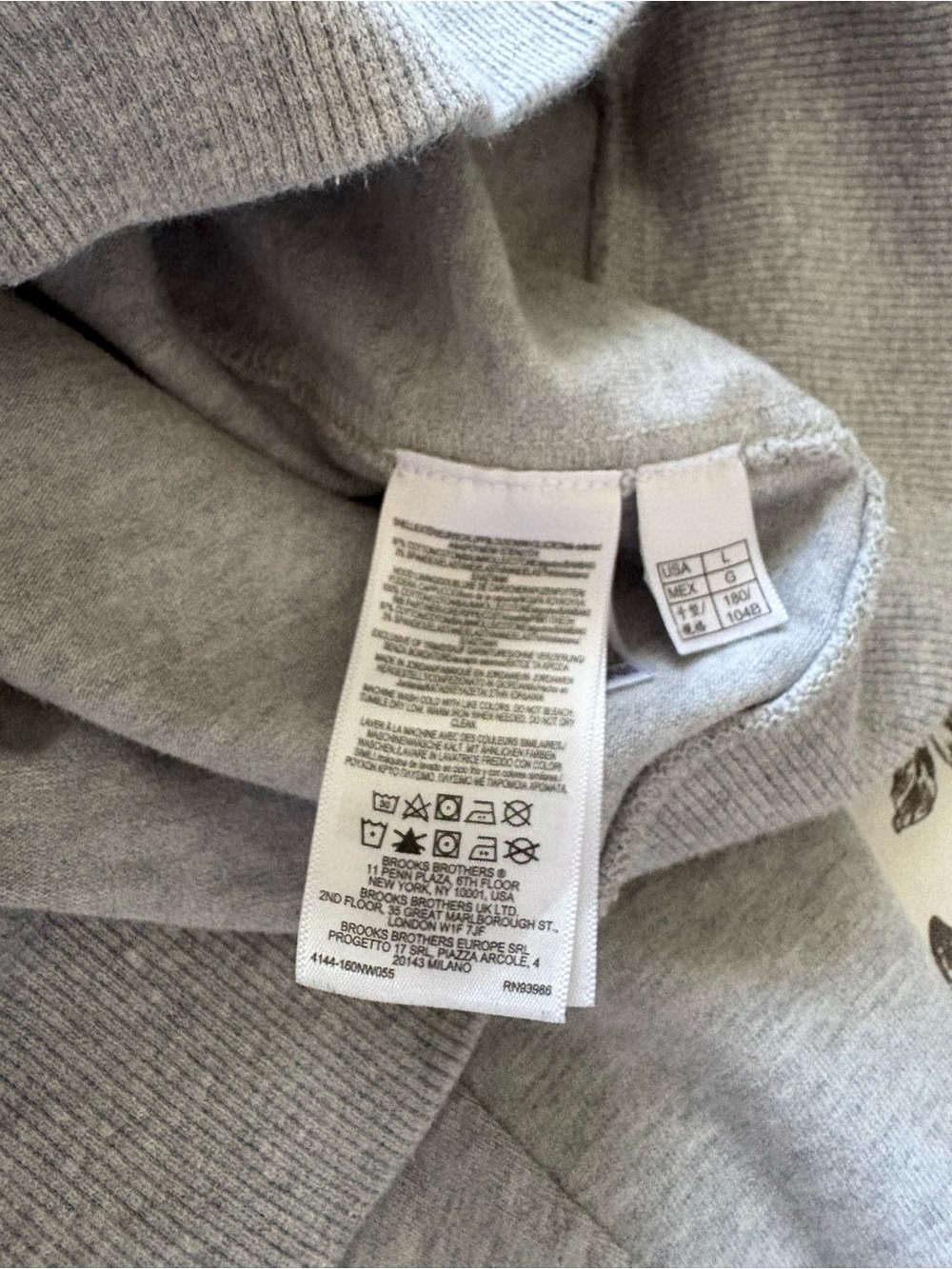 Brooks Brothers Stretch Sueded Cotton Jersey Hoodie Sz Large - Picture 4 of 13